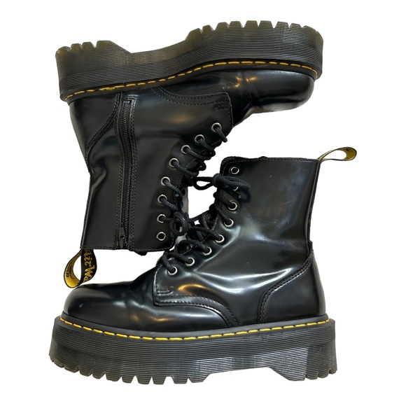 Dr. Martens Polished Black Jadon Platform Boots L8M7 - Picture 4 of 11